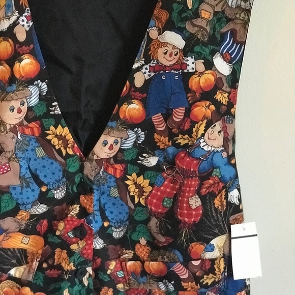 Rare Vintage Raggedy Ann &Andy Harvest Fall Vest - Picture 2 of 7